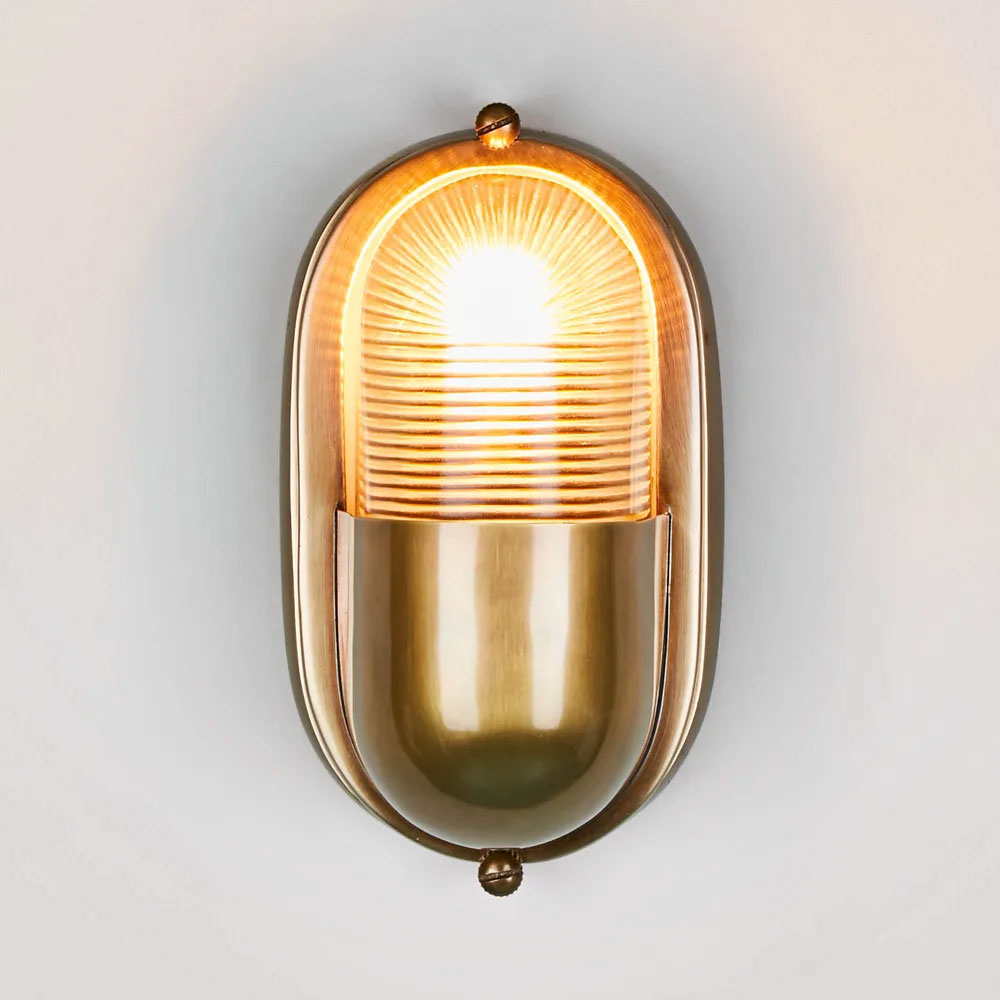 Anchor Outdoor Wall Light Antique Brass IP54 - ELPIM31211AB