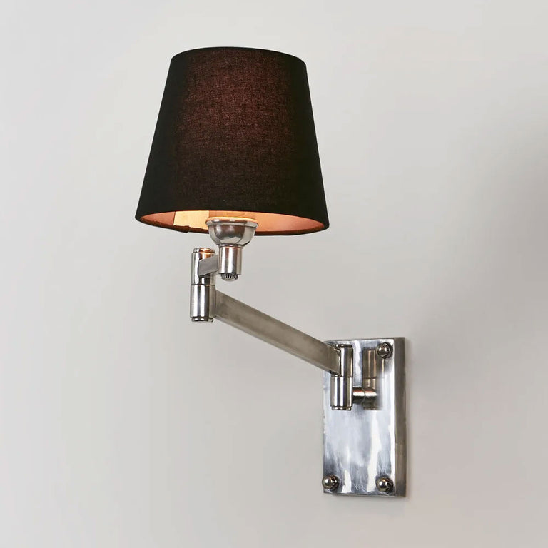 Oscar Wall Light Antique Silver With Shade - ELPIM31490AS