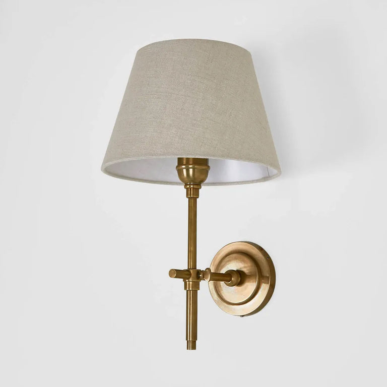 Dino 1 Light Wall Lamp Antique Brass With Shade - ELPIM31584AB