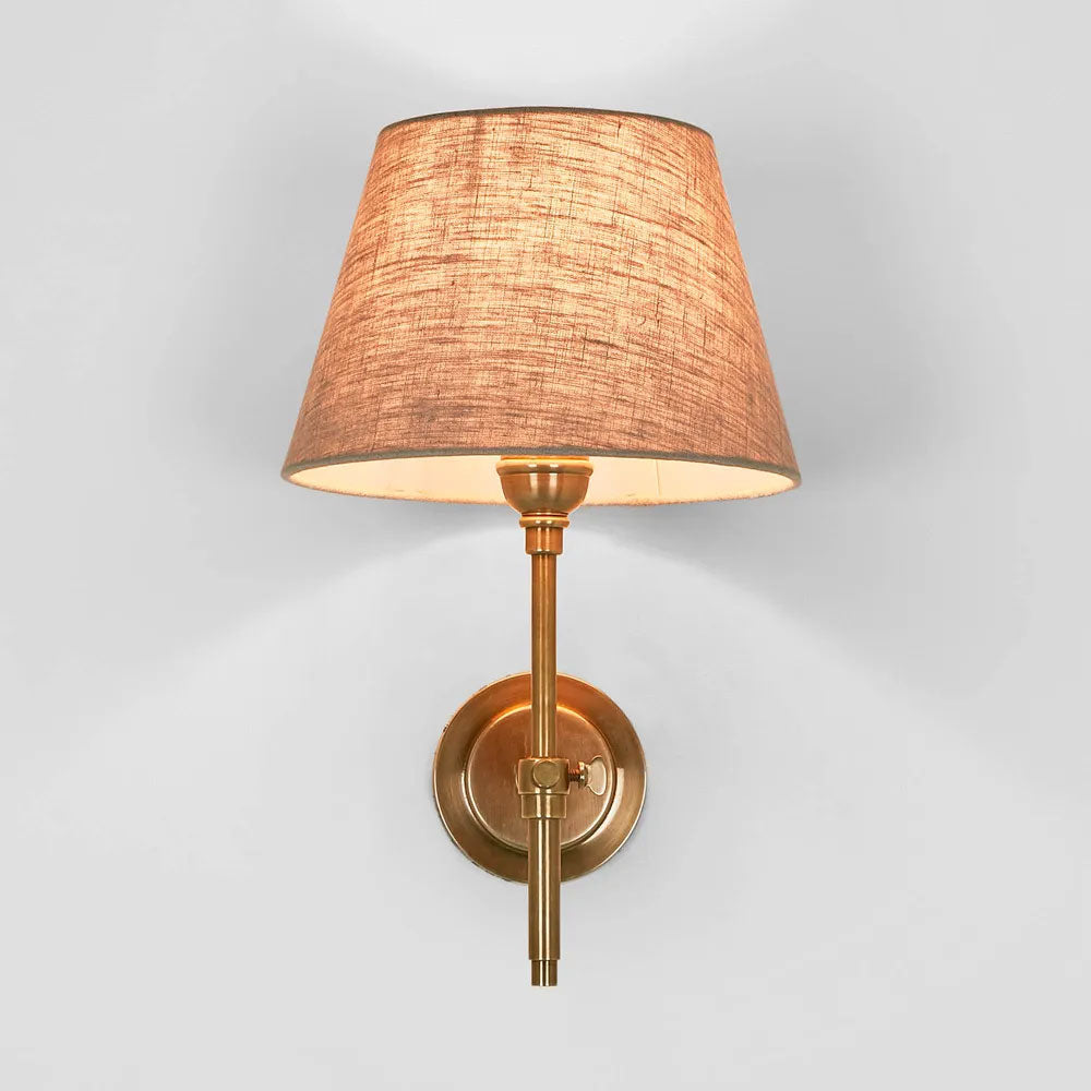 Dino 1 Light Wall Lamp Antique Brass With Shade - ELPIM31584AB