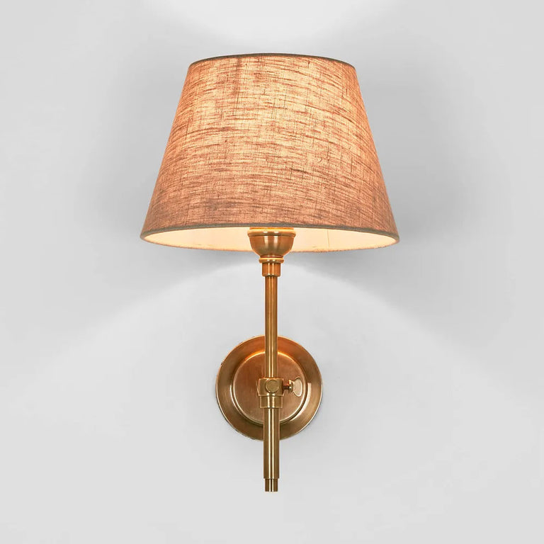 Dino 1 Light Wall Lamp Antique Brass With Shade - ELPIM31584AB
