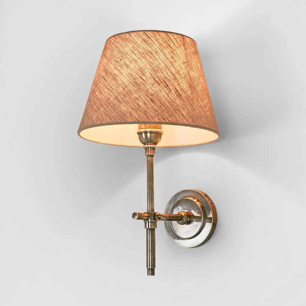 Dino 1 Light Wall Lamp Antique Silver With Shade - ELPIM31584AS