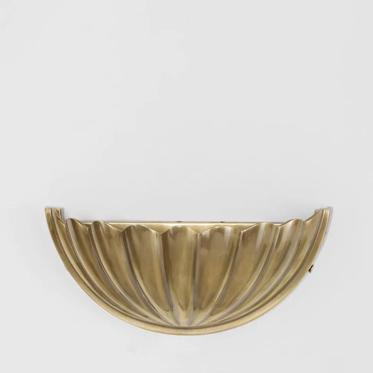 Half Moon Shell Shade Large Wall Light Antique Brass - ELPIM31675AB