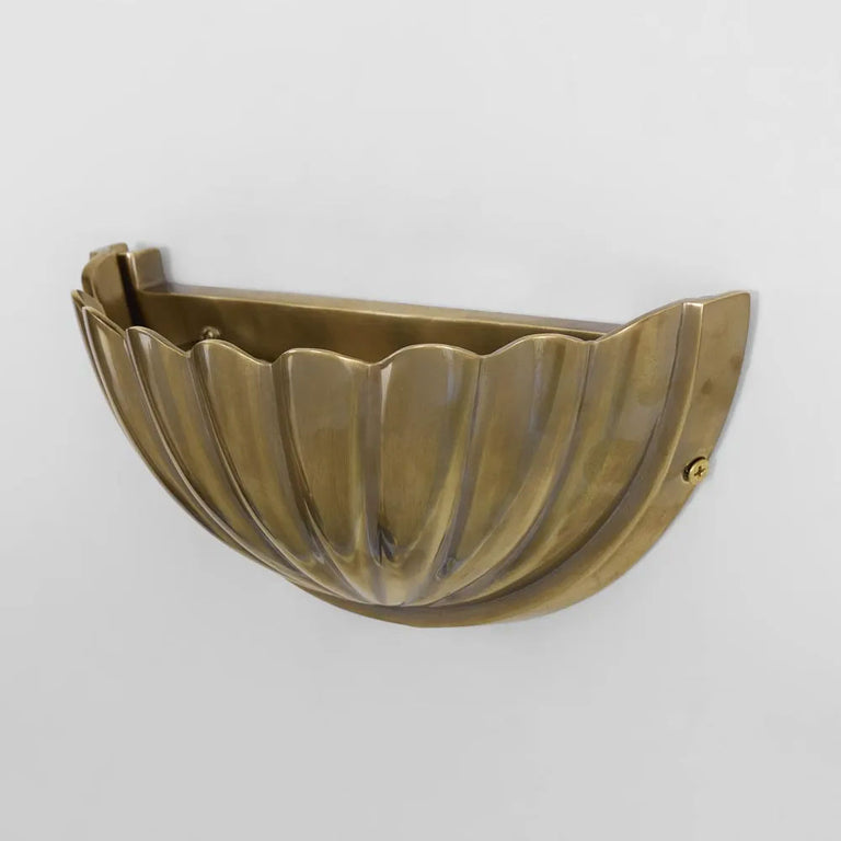 Half Moon Shell Shade Large Wall Light Antique Brass - ELPIM31675AB