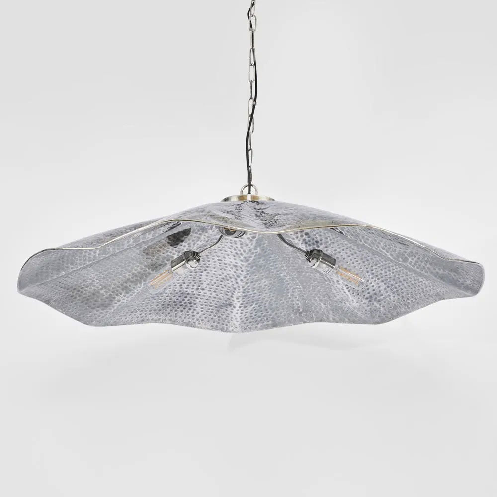 Melville Ceiling Pendant Hammered Large Antique Silver - ELPIM31725MAS