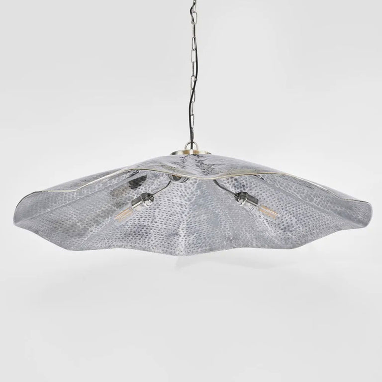 Melville Ceiling Pendant Hammered Large Antique Silver - ELPIM31725MAS