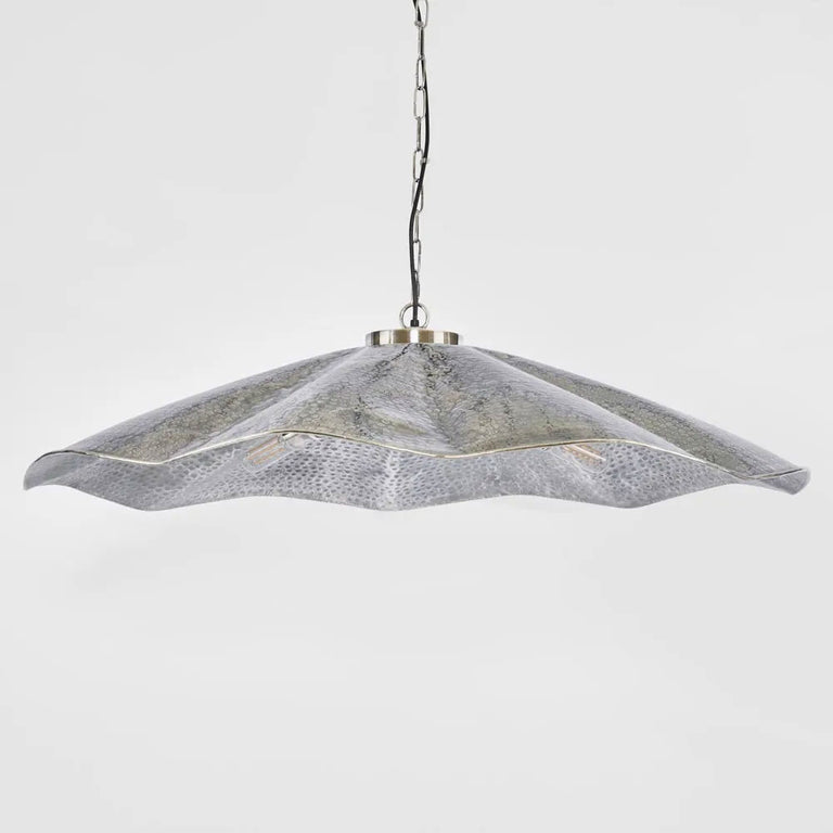 Melville Ceiling Pendant Hammered Large Antique Silver - ELPIM31725MAS