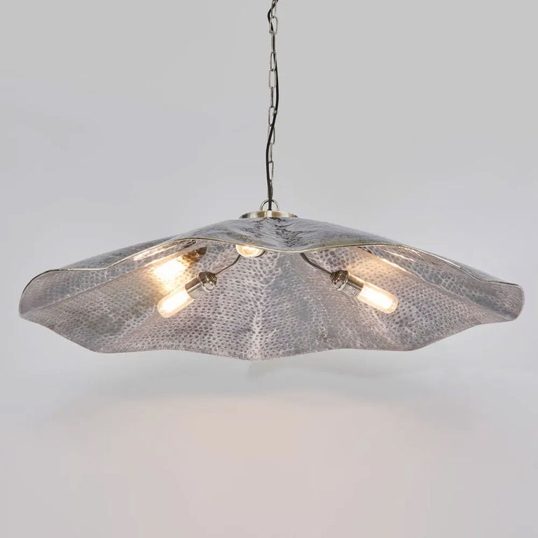 Melville Ceiling Pendant Hammered Large Antique Silver - ELPIM31725MAS