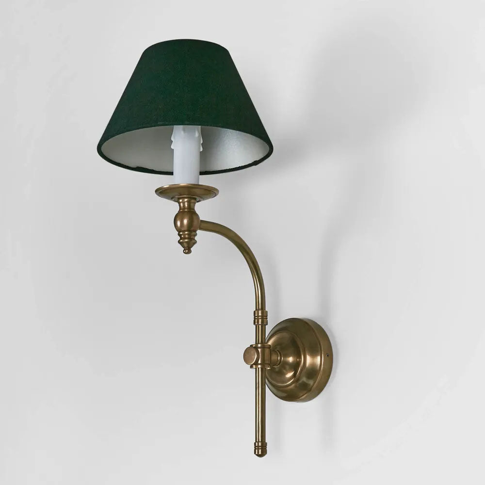 Soho Curved Wall Light With Shade Antique Brass - ELPIM50002AB
