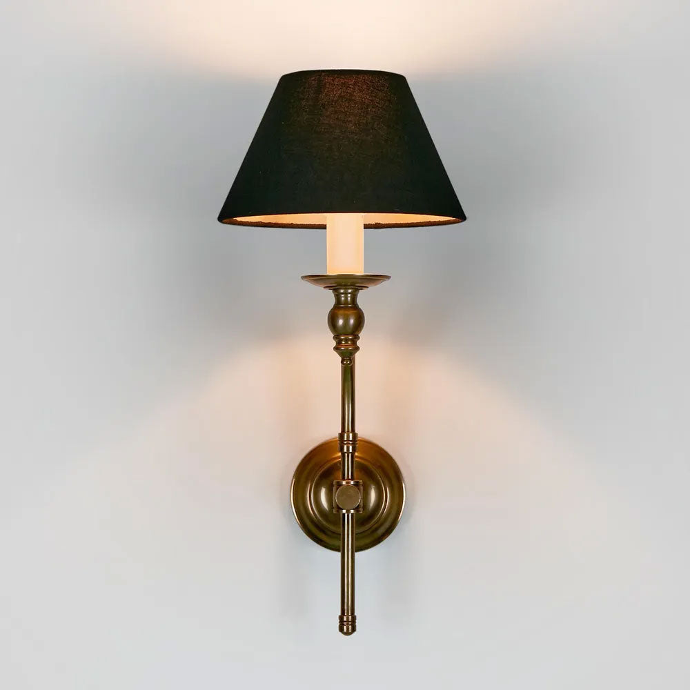 Soho Curved Wall Light With Shade Antique Brass - ELPIM50002AB