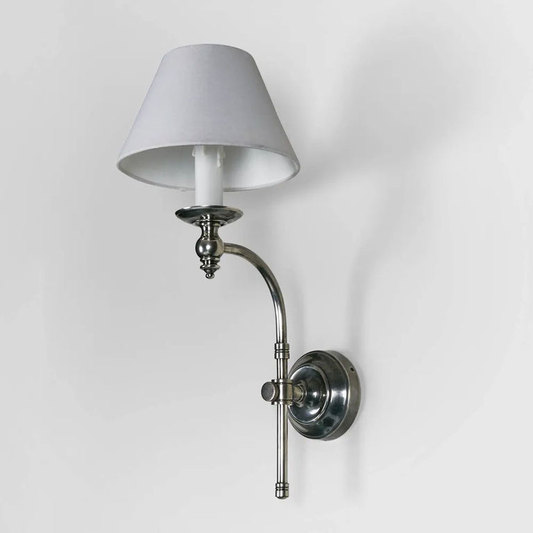 Soho Curved Wall Light With Shade Antique Silver - ELPIM50002AS