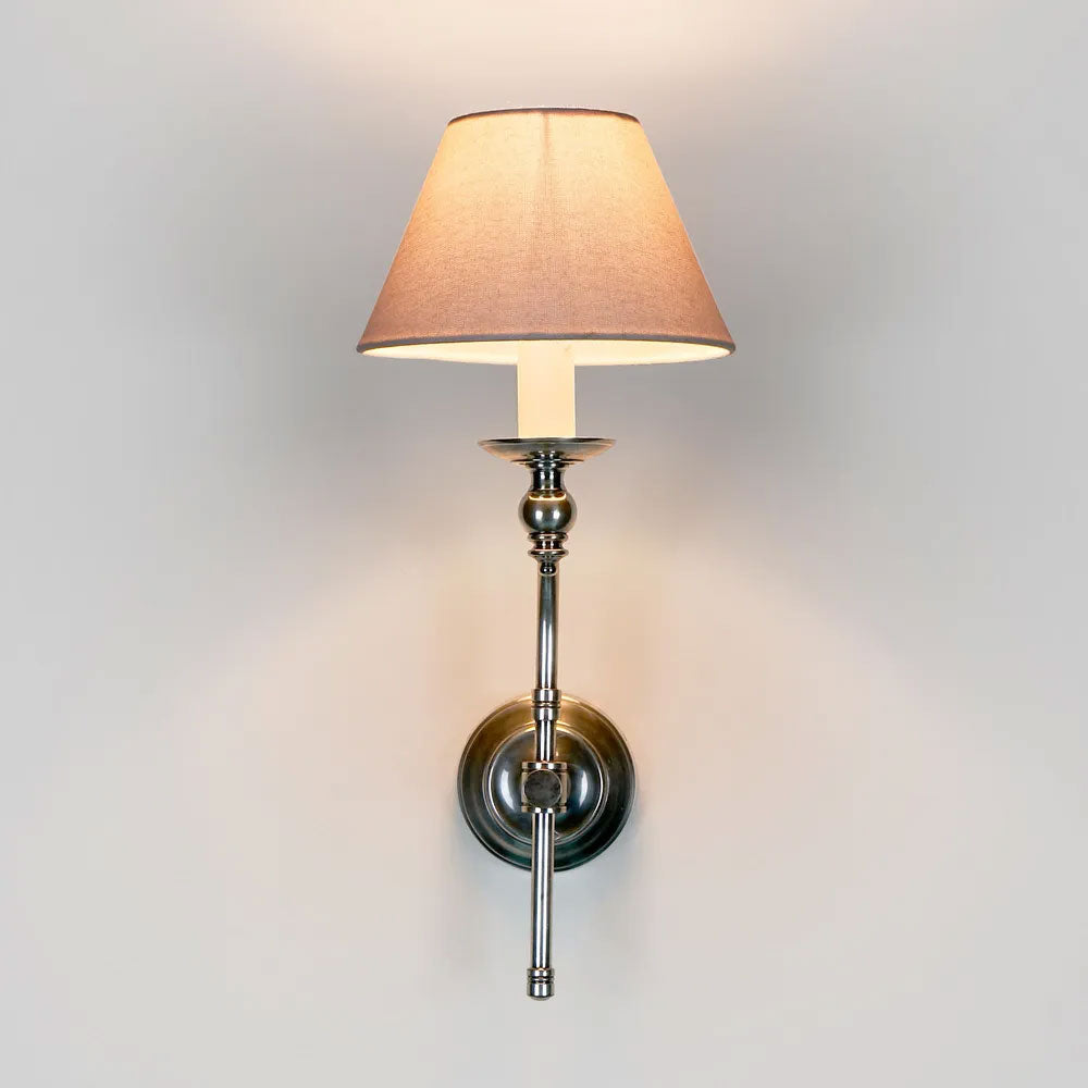 Soho Curved Wall Light With Shade Antique Silver - ELPIM50002AS
