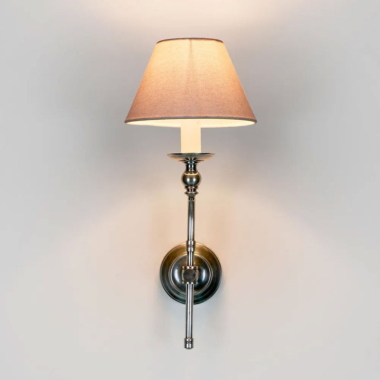 Soho Curved Wall Light With Shade Antique Silver - ELPIM50002AS