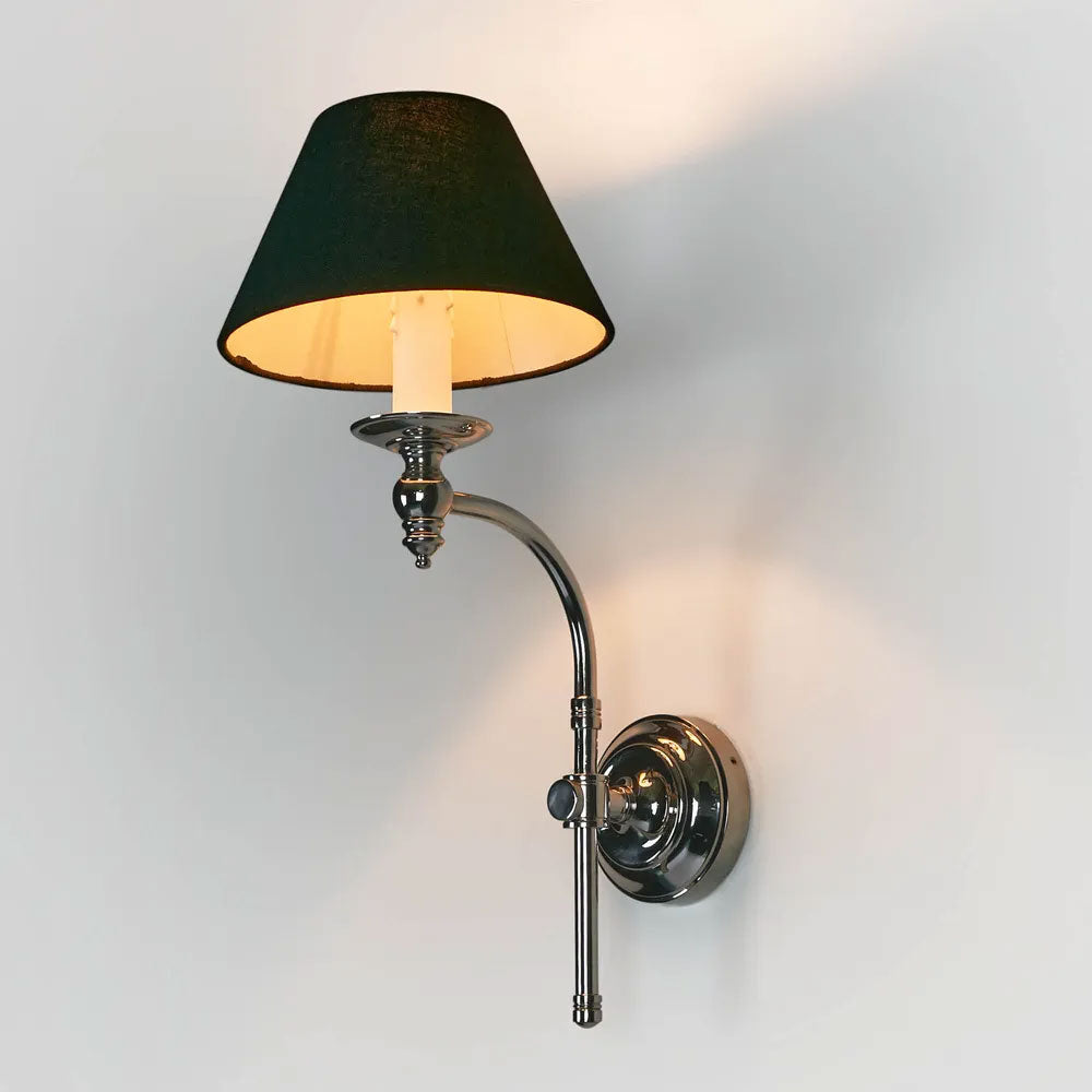 Soho Curved Wall Light With Shade Shiny Nickel - ELPIM50002SN