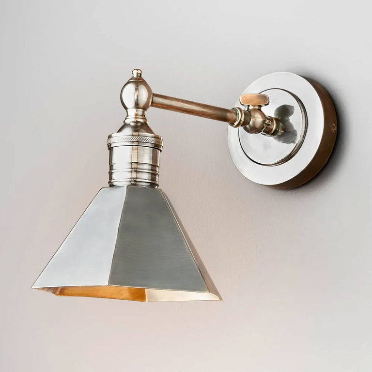 Mayfair Wall Light With Metal Shade Antique Silver - ELPIM50193AS
