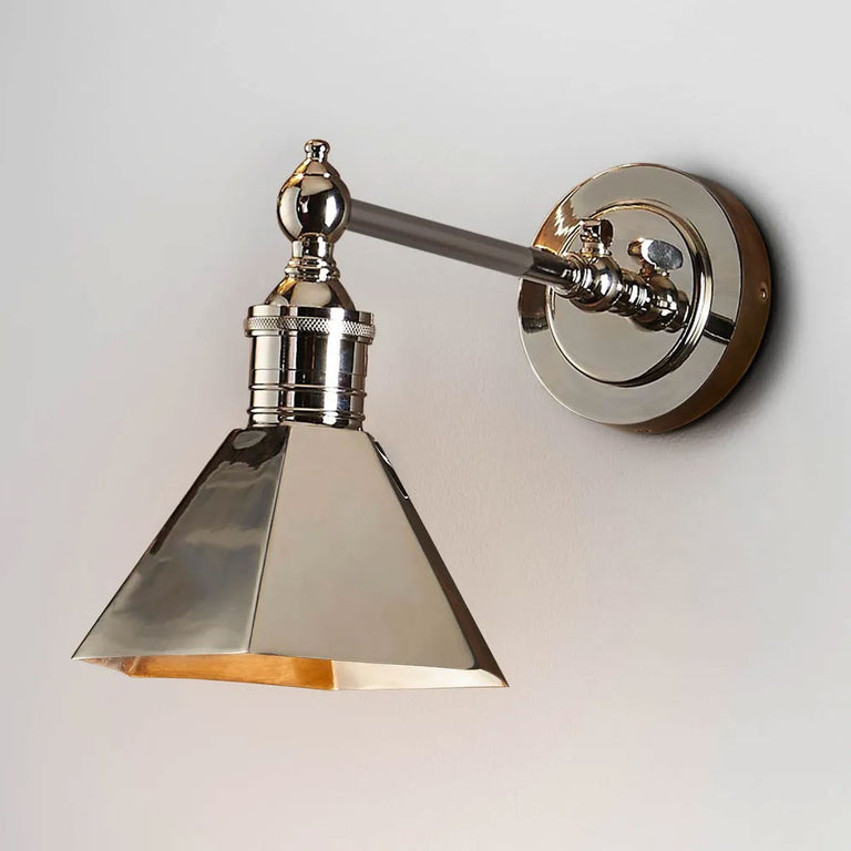 Mayfair Wall Light With Metal Shade Shiny Nickel - ELPIM50193SN