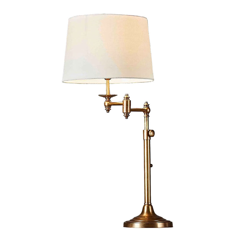 Macleay Swing Arm Table Lamp Antique Brass With Shade - ELPIM50592AB