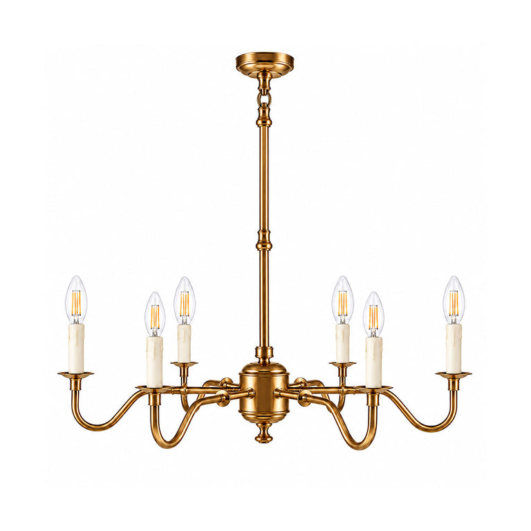 Prescot Chandelier Antique Brass - ELPIM50727AB