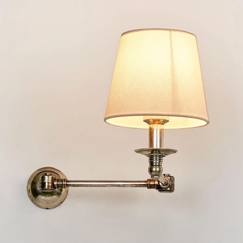 Portland Swing Arm Wall Light Silver With Shade - ELPIM50764AS