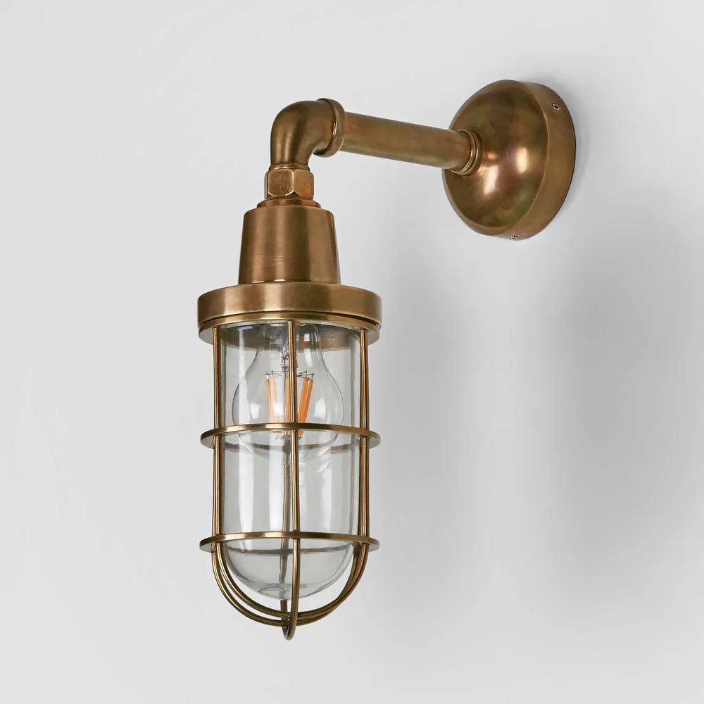 Starboard Outdoor Wall Light Antique Brass IP54 - ELPIM51046AB
