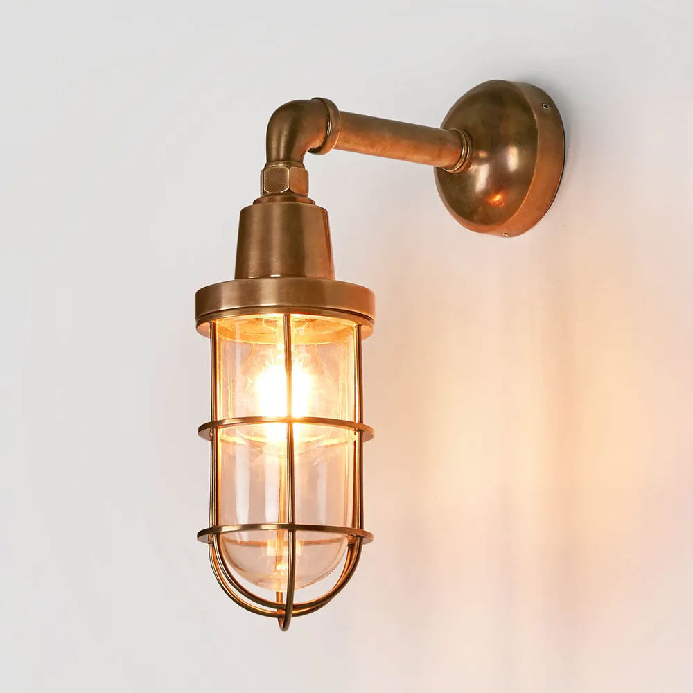 Starboard Outdoor Wall Light Antique Brass IP54 - ELPIM51046AB
