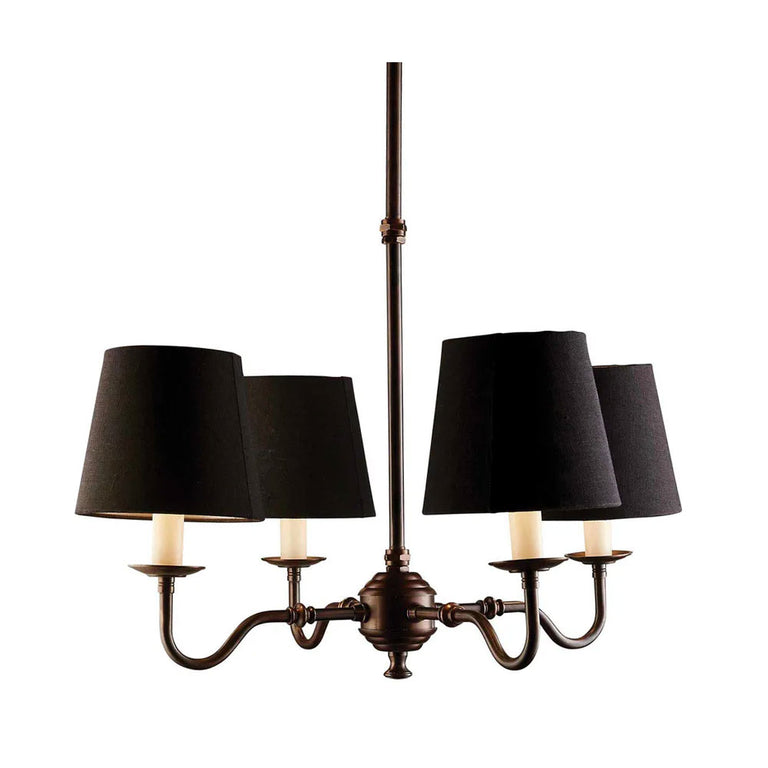 Milton Chandelier Bronze / Black With Shade - ELPIM51117ABD