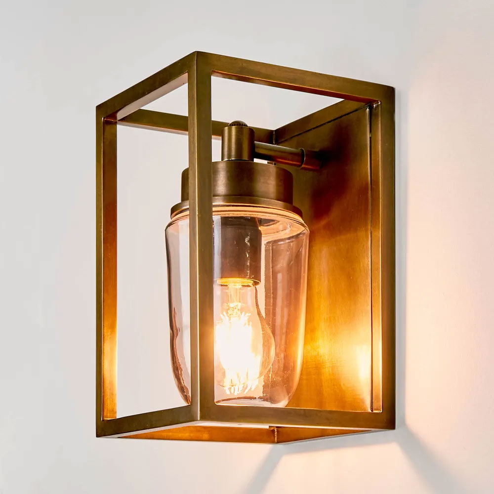 Wellington Outdoor Wall Light Brass IP54 - ELPIM51831ALB