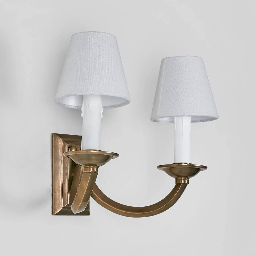 Elysee 2 Light Wall Light Antique Brass With Shade - ELPIM52181AB