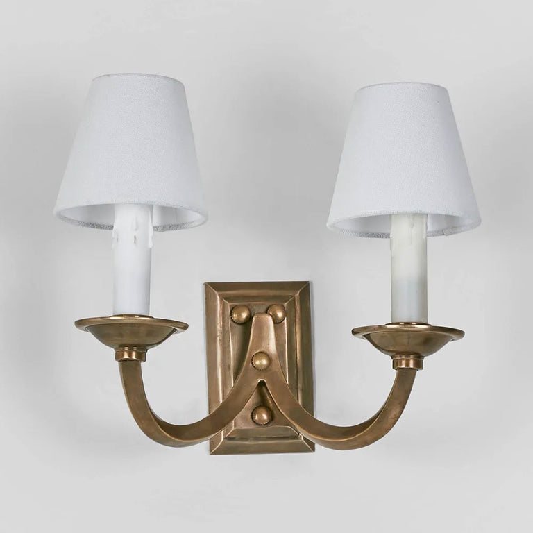 Elysee 2 Light Wall Light Antique Brass With Shade - ELPIM52181AB