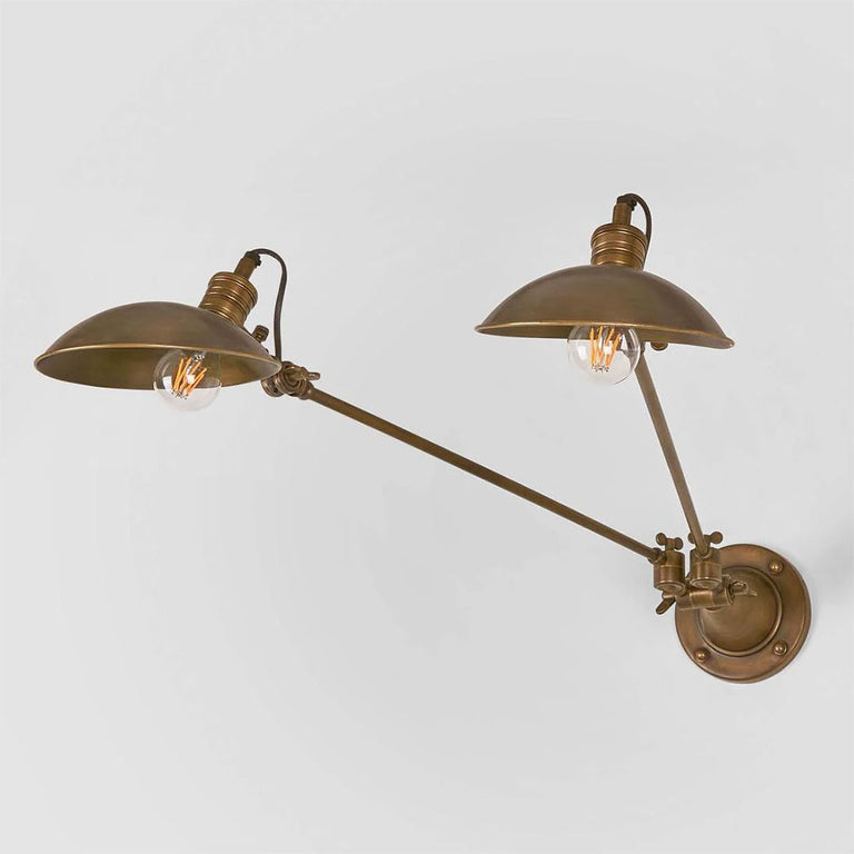 Remington 2 Light Wall Lamp Double Arm Brass - ELPIM59939ALB