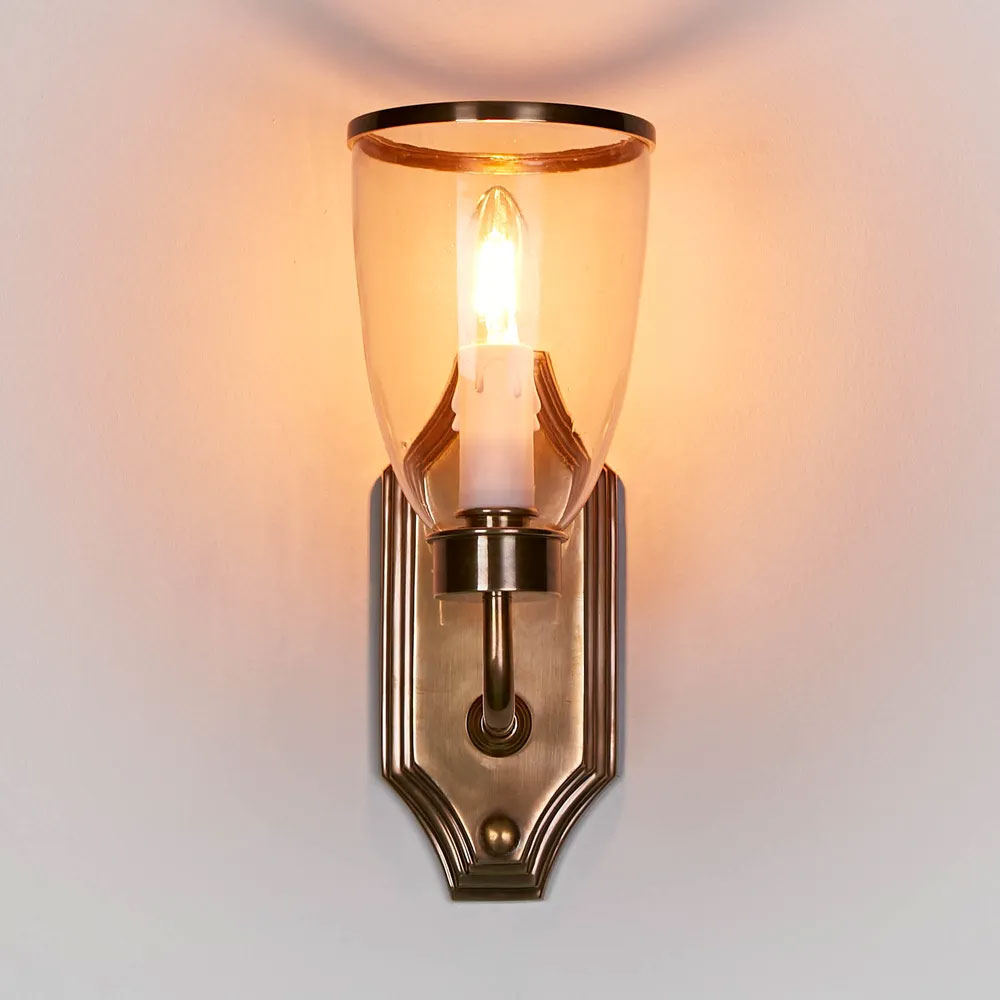 Westbrook Wall Light With Glass Shade Brass - ELPIM85350AB