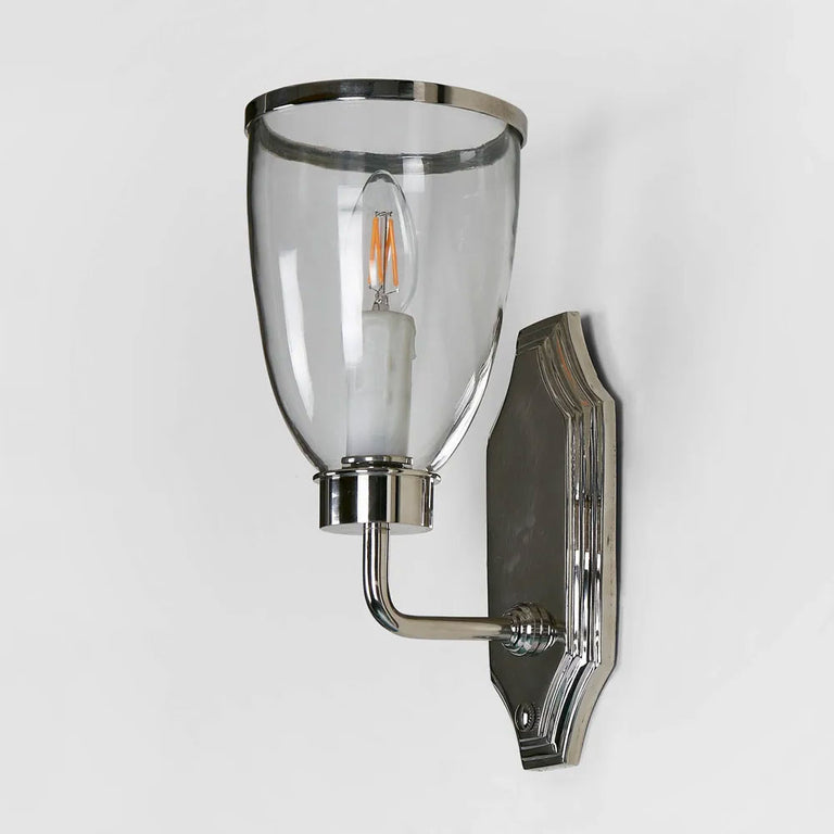 Westbrook Wall Light With Glass Shade Nickel - ELPIM85350SN