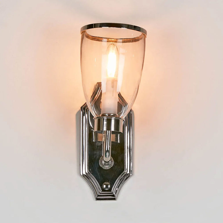 Westbrook Wall Light With Glass Shade Nickel - ELPIM85350SN