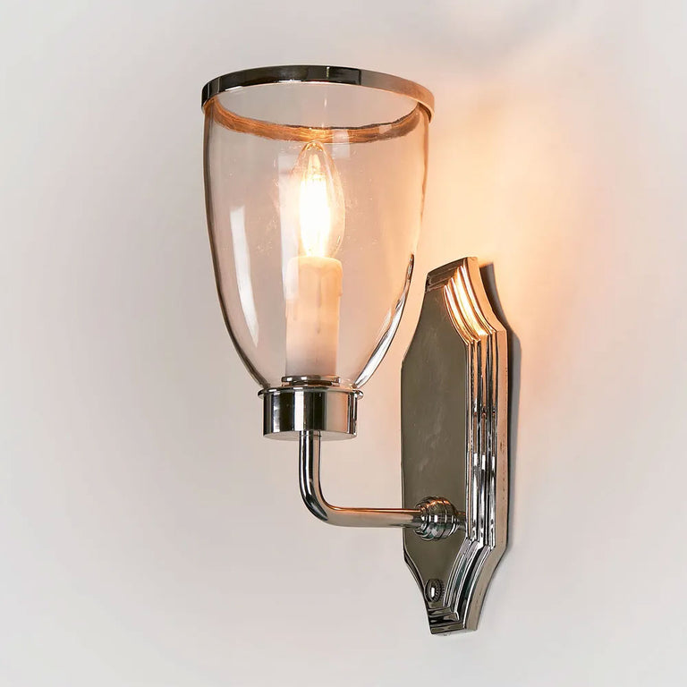 Westbrook Wall Light With Glass Shade Nickel - ELPIM85350SN