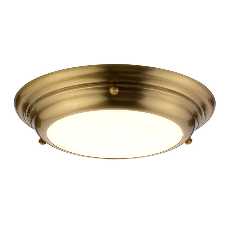 Welland 12W LED Mini Flush Light Aged Brass / Warm White - WELLAND-F-S-AB