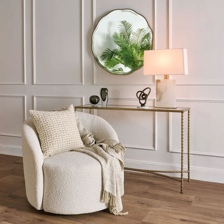 Roco Alabaster Table Lamp With Shade Brass - ELS1200411