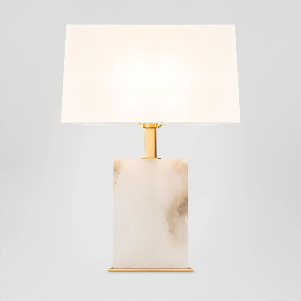 Roco Alabaster Table Lamp With Shade Brass - ELS1200411