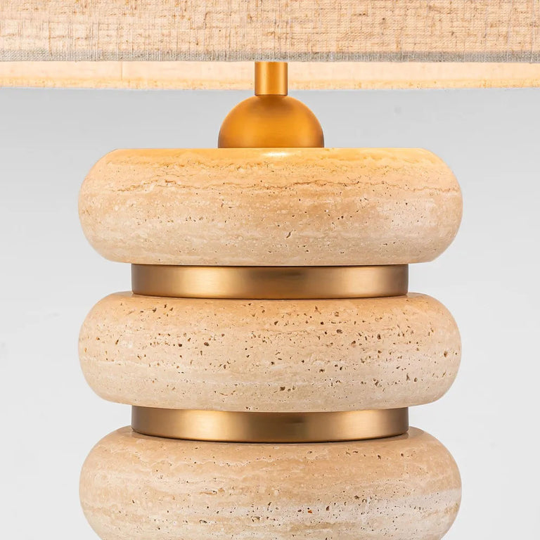 Wisteria Travertine Table Lamp With Shade Brass - ELS1200551