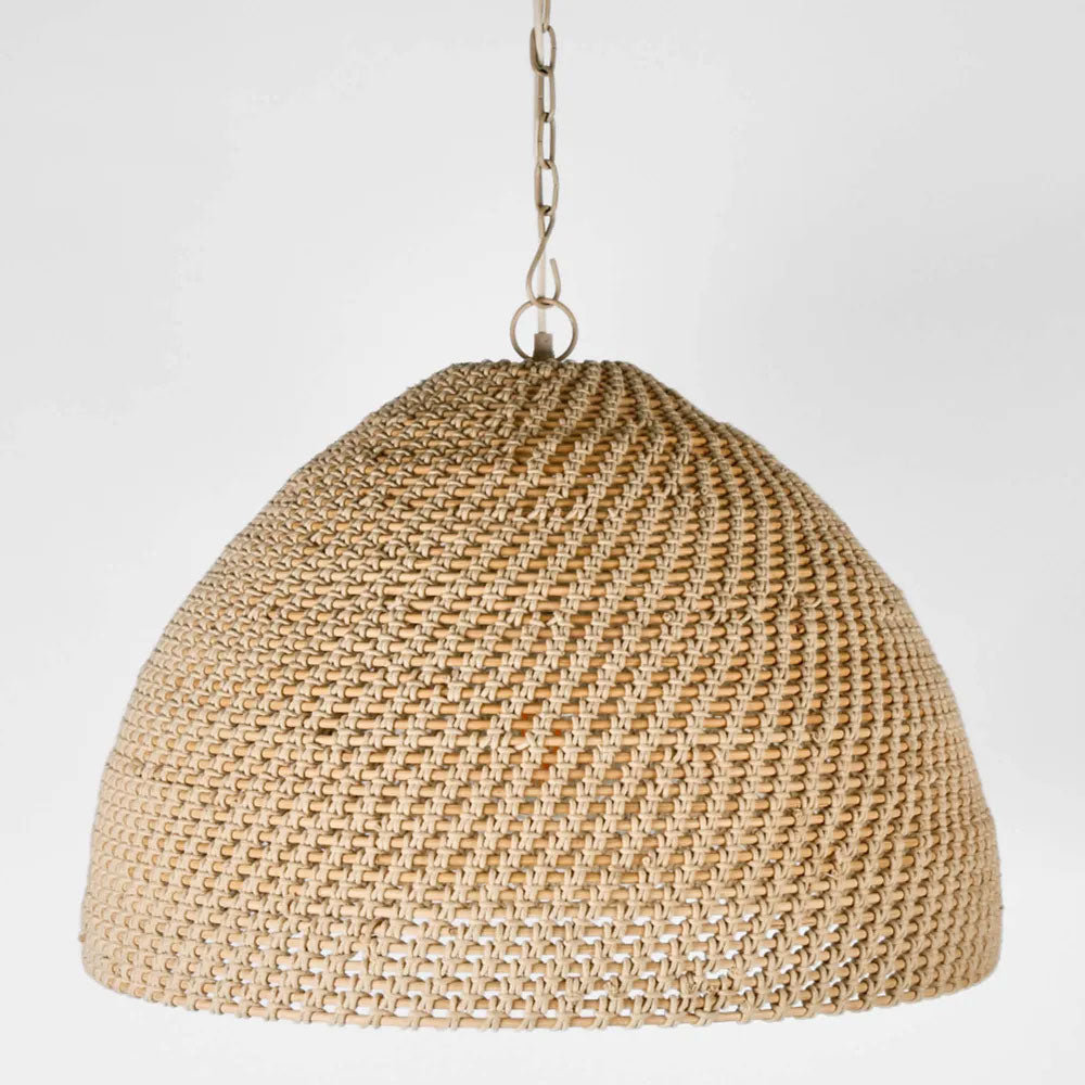 Andora Large Rattan Pendant Off White - ELVAI29249L