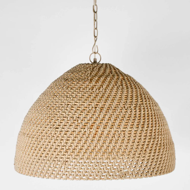 Andora Large Rattan Pendant Off White - ELVAI29249L
