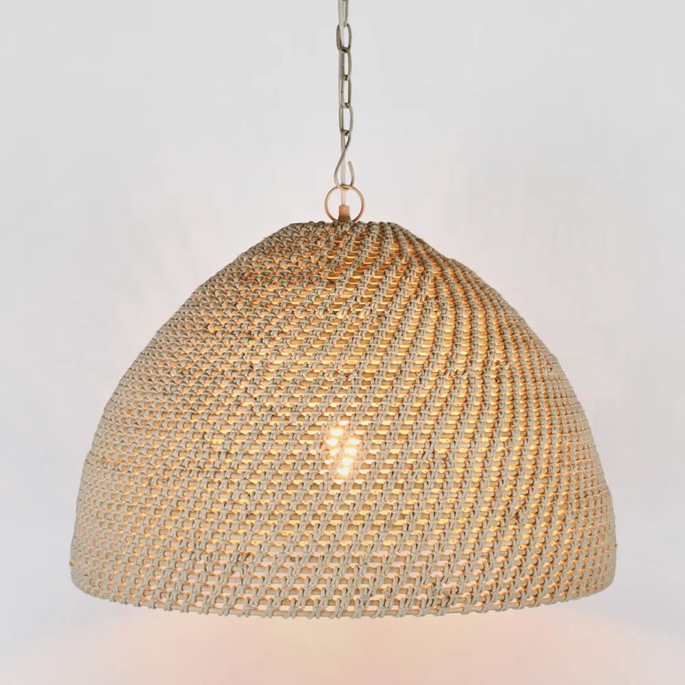 Andora Large Rattan Pendant Off White - ELVAI29249L