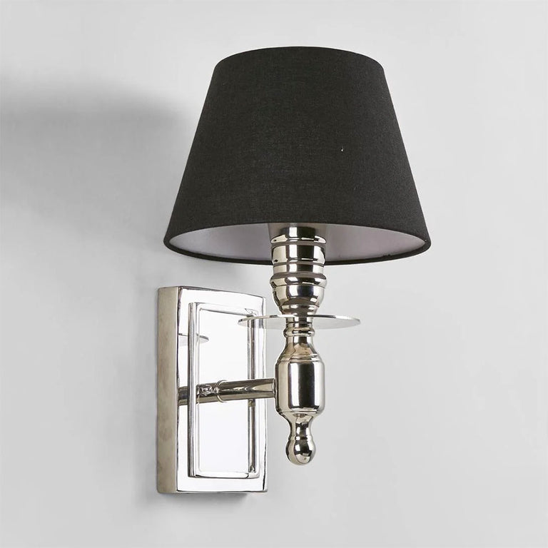 Newton Wall Lamp Shiny Nickel With Shade - ELYS21784SN