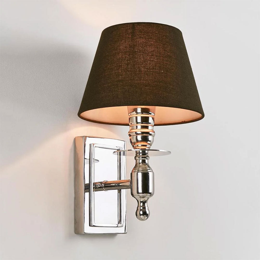 Newton Wall Lamp Shiny Nickel With Shade - ELYS21784SN