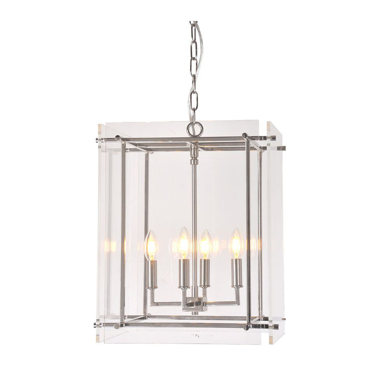 Duke Acrylic Hanging Lamp Nickel - ELZRD50714N