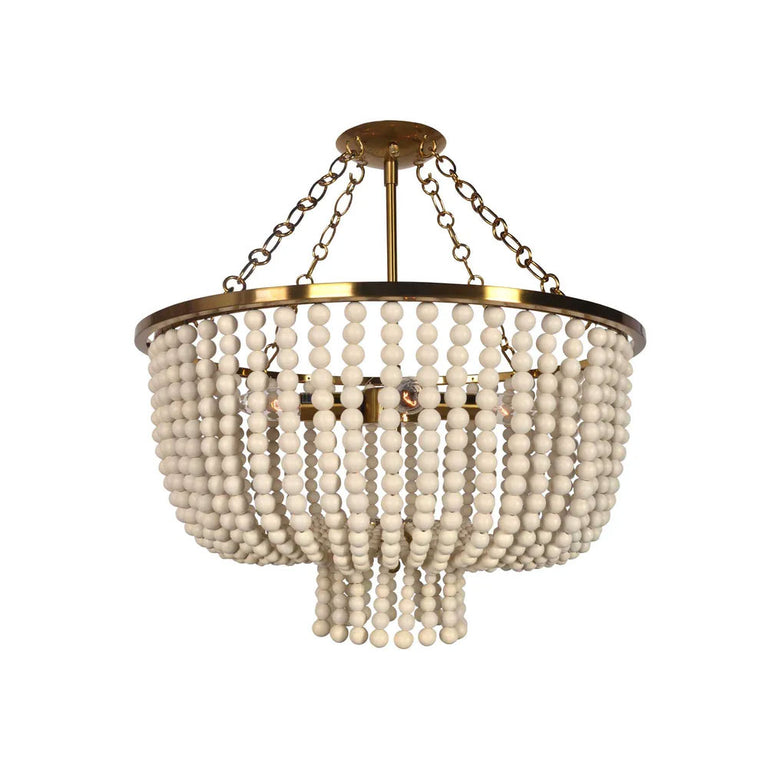 Mayflower 4 Light Beaded CTC Antique Gold - ELZRD7828C4