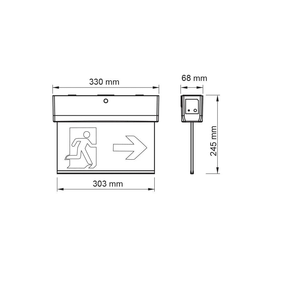 Emergency Exit 2.8W Black - SELK1500EX3BK