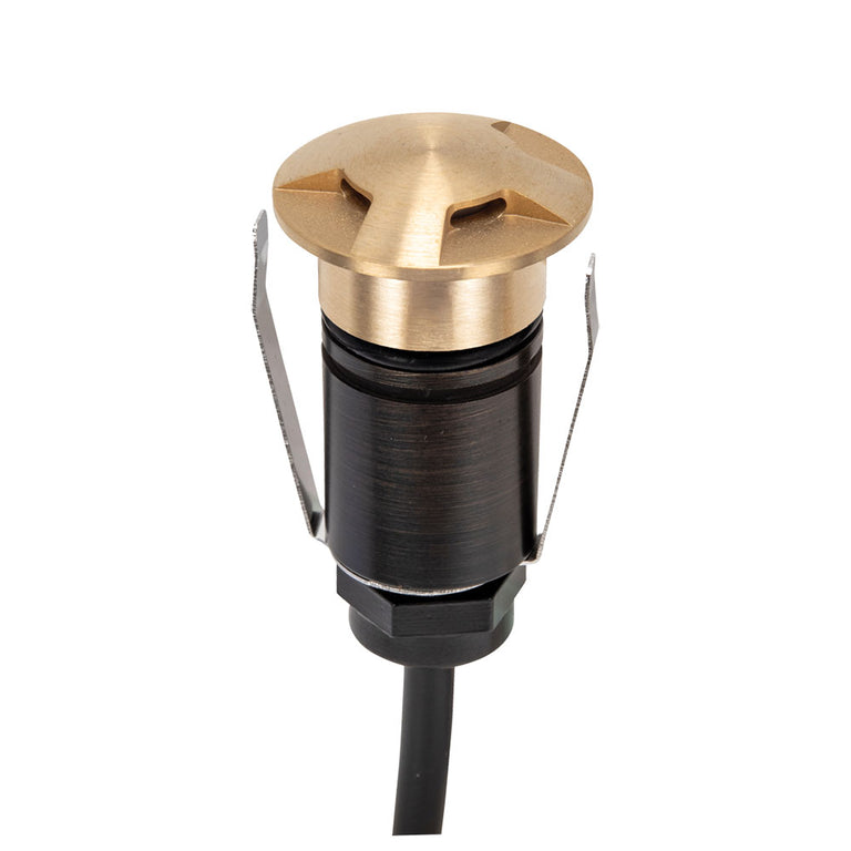 Emit-25 1W 12V / 24V DC 36° LED 3-Way Decklight Brushed Brass / Tri-Colour - 10025