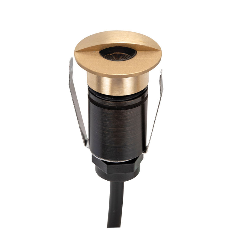 Emit-85 12V / 24V DC 36° LED Eyelid Decklight Brushed Brass / Tri-Colour - 10197