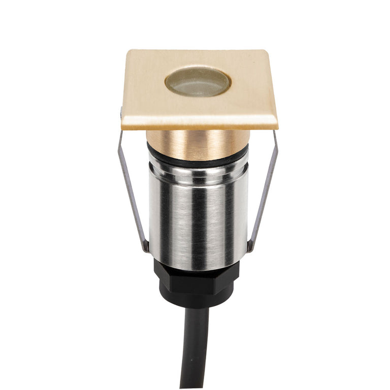 Emit-25 1W 24V DC 36° LED Square Open Decklight Brushed Brass / RGBW - 10061
