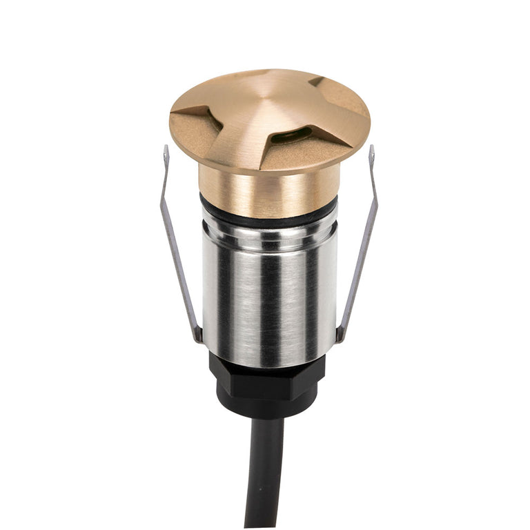 Emit-25 1W 24V DC 36° LED 4-Way Decklight Brushed Brass / RGBW - 10066